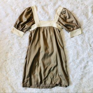 Social Threads Beige And White Baby Doll Dress